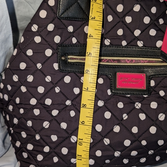 Betsey Johnson polka dotted quilted tote - Picture 2 of 6